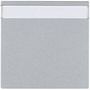 OPUS 55 Drukknop met tekstveld aluminium-zilver 1-voudig